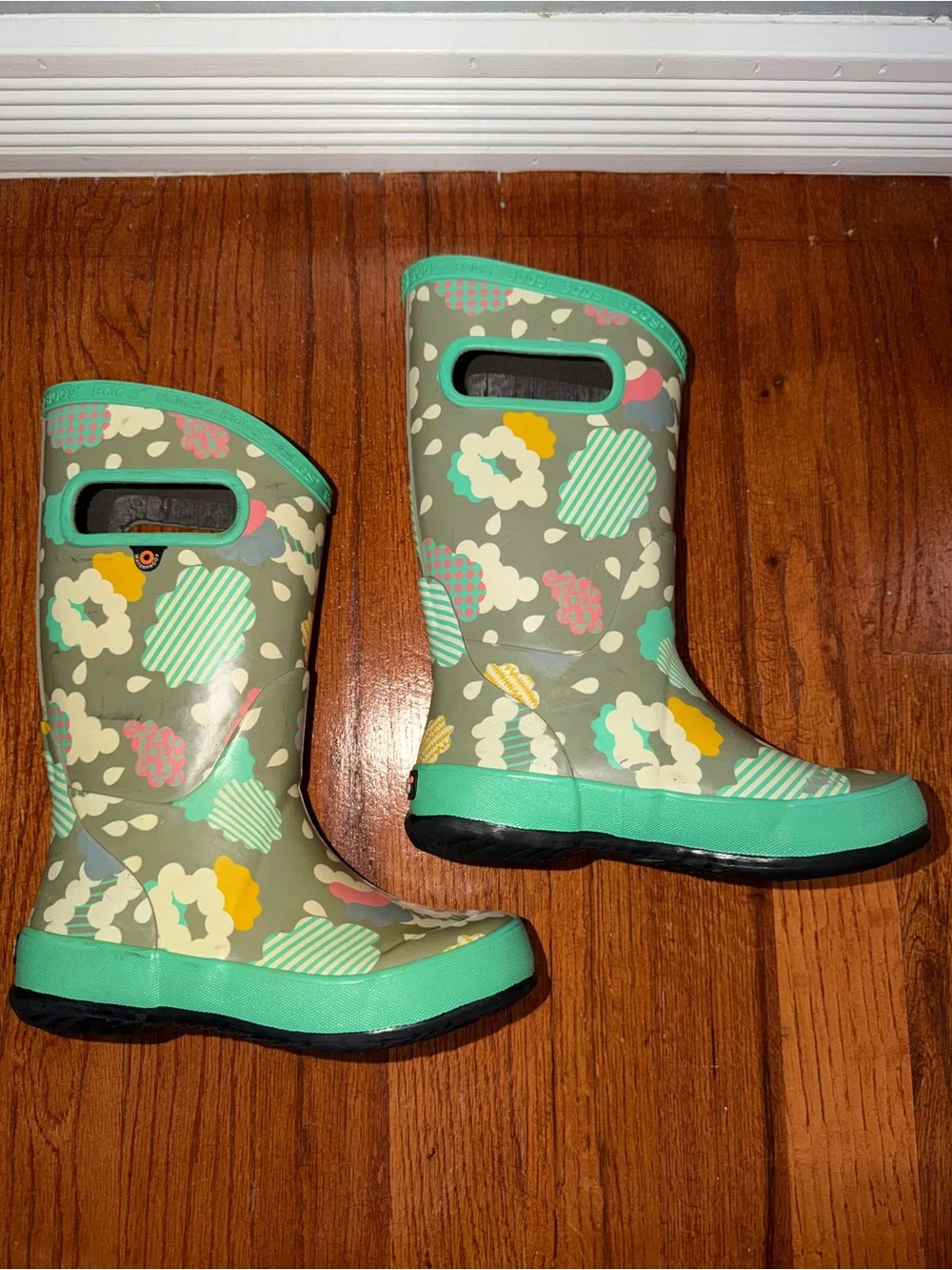 BOGS Kids Rain Boots Cloud Print Waterproof Insulated Size 13 Toddler